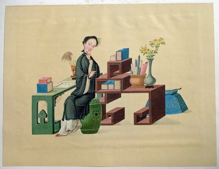 Chinese painting - scriitoare, woman, hartie, writer, chinese painting, femeie, paper, pictura chineza