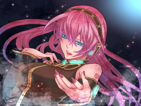 come to me (luka) - come here, pretty, reaching out, anime, pink nail polish, pink hair, blu eyes, luka