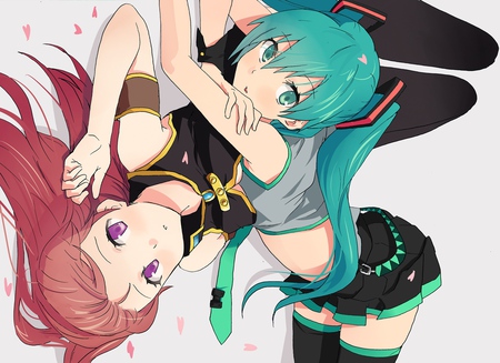 friends - pretty, anime, megurine luka, friends, hatsune miku