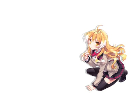 school girl - anime, cute, blonde, school girl