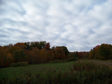 autumn in maine 6 - maine, norridgewock, sky, clouds, field