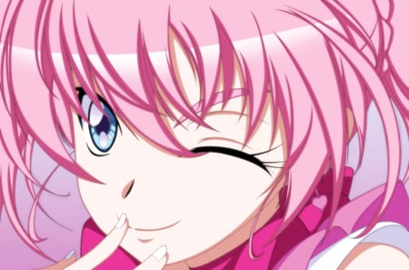 Sweet Girl - up, smile, precure, cute, close, vector, face, pink