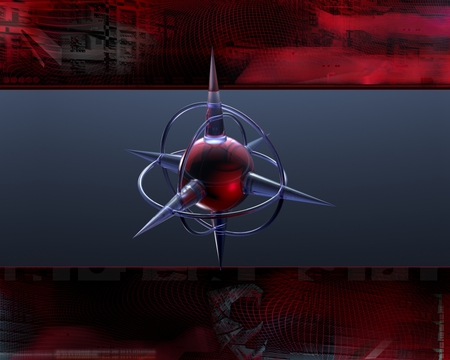 Project Starr - ball, red, star, spikes, abstract