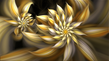 Sunflower - abstract, sunflower, yellow, gold, layers, flower, petals