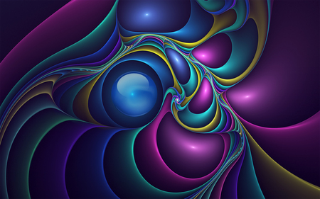 Richly Deserved - curves, purple, balls, streams, yellow, abstract, blue, green