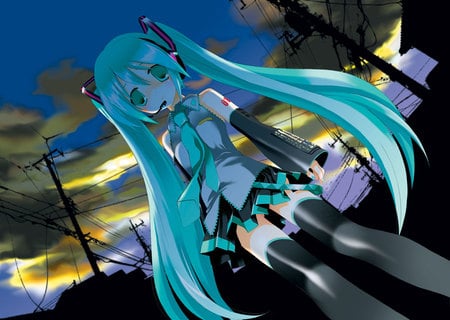 Hatsune Miku - hatsune, eyes, blue, pigtails, miku, volcaloids, long