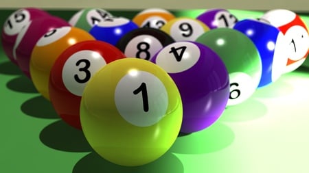 Rack'em Up - fun, numbers, colorful, balls, billiards, game, colors, pool table, pool