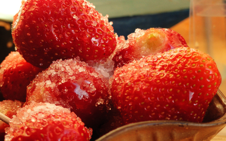 Strawberries - red, fruit, tasty, sugar, sweet, macro, strawberries