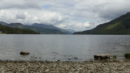 Loch Lomond - mountains, scotland, clouds, ben