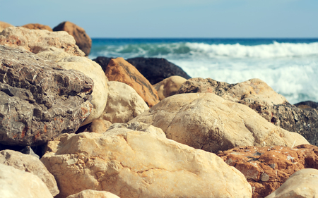 Rocky Beach - rocky, oceans, sunny, beach, sea, wave