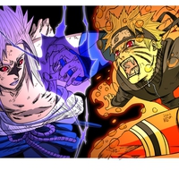 naruto and sasuke go at it.