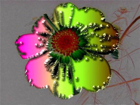 Abstract Flower - flower, pink, abstract, art, green