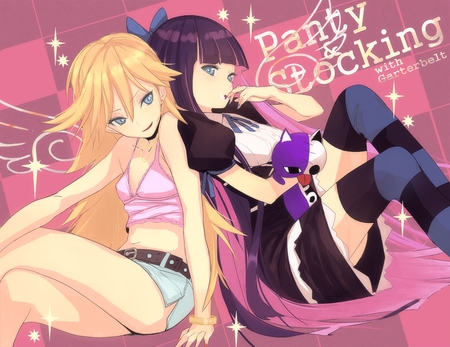 Panty and Stocking With Garterbelt - panty, p-nut, stocking, blue eyes, long hair, dress