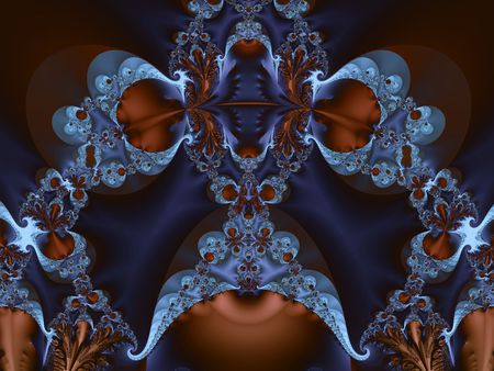 Deep blue - blue, dark blue, fractals, orange, fractal