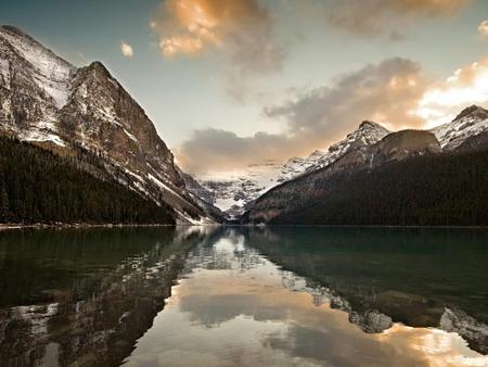 Lake-Louise-Alberta-Canada - nature, lakes, sky, mountain, reflection, clouds, canada