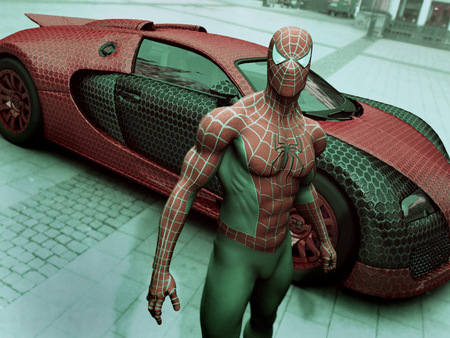 Spiderman - bugattiveyron, fantasy, art, spiderman, wallpaper