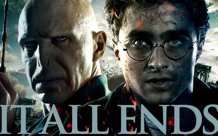 It All Ends Harry and Voldemort 4800x3000 - deathly hallows, part 2, harry potter, voldemort, hp7