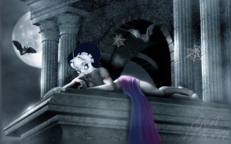 Vampire Betty - bats, betty boop, vampire, full moon