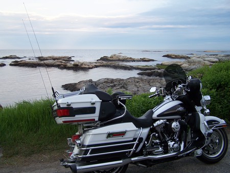 Ultra Classic in Maine - coastline, ultra classic, harley, united states of america, maine