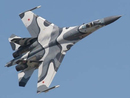 Sukhoi Su-27 - fighter, su27smk, camouflage, jet, su27, smk, russian, su-27, su27 smk, su-27smk