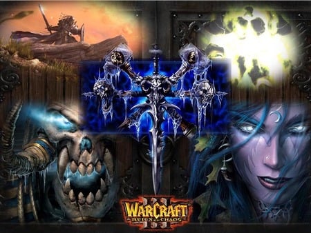 World of Warcraft - elf, game, online, collage, skull, video game