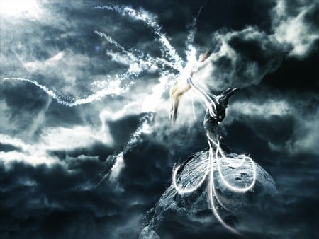 Purify the Soul - storm, purify, fantasy, soul, ocean, lightning