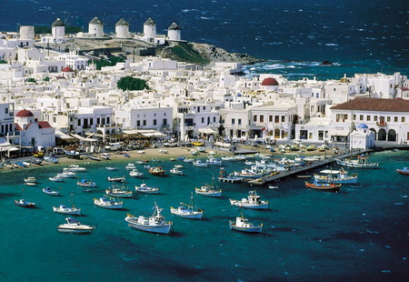 Coast of Greece - boats, white houses, coast, greece, sea, turquoise, lovely