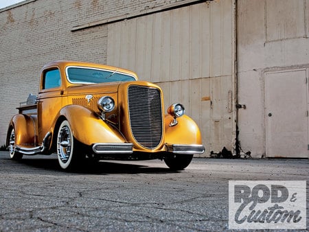 Gold 35 - blue oval, ford, classic, truck