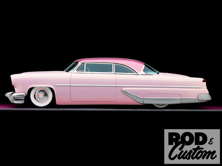 Pink 55 - white walls, hot rod, custom, classic