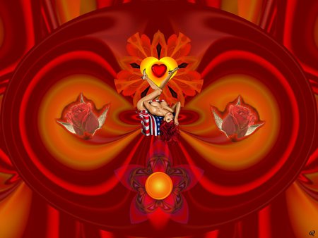 Hot Rosie - eye candy, collage, 3d, fractal, abstract