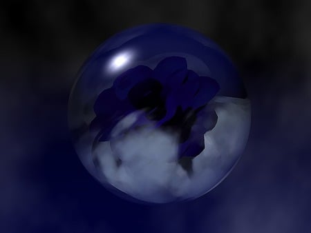 Blue Rose - globe, rose, abstract, blue