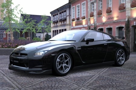 Nissan GTR - black, tuned, skyline, nissan