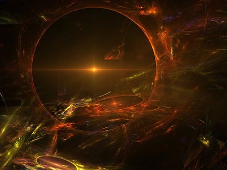 Circles of Light - brown, purple, colours, yellow, 3d, red, circles, orange