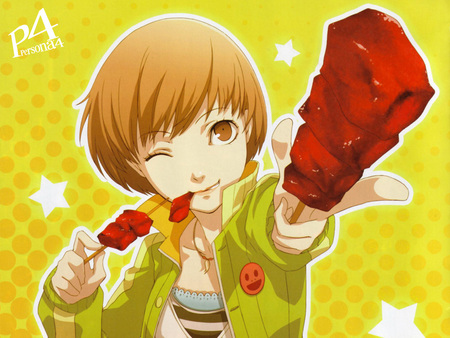 Chie Loves to eat - 4, ps2, rpg, chie, persona