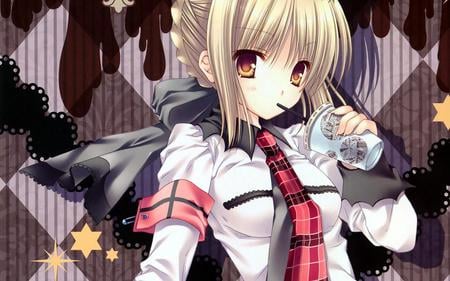 Anime School Girl - saber, pretty, anime school girl, blonde hair, anime, cute anime, fate stay night