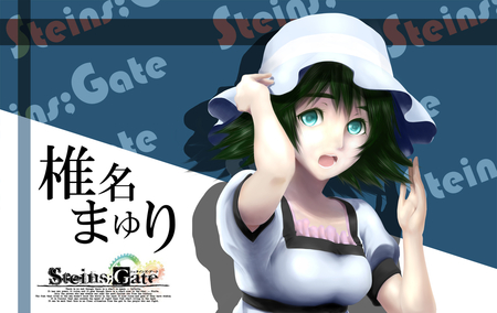 Stein'gate - green hair, cute, dress, hat