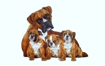 Family portrait - animal, sweet, puppy, dog