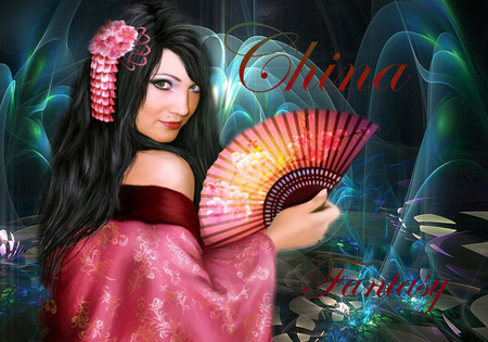 China moments - geisha, china, girl, fantasy