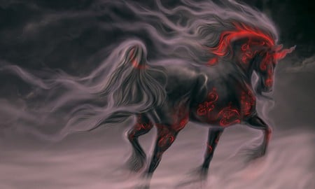 dark horse - fading, horse, dark, h