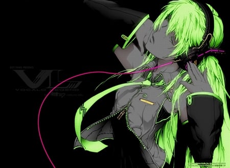 Vocaloid Legend - vocaloids, headphones, anime, vocaloid girls, glowing hair, vocaloid legend