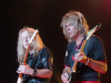 KK Downing and Glen Tipton - guitarists, men, music, other, musicians