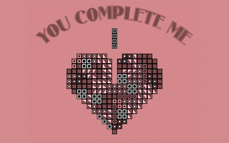 you complete me - cool, love, you, pink, blocks, cube, me, awesome, complete, nice