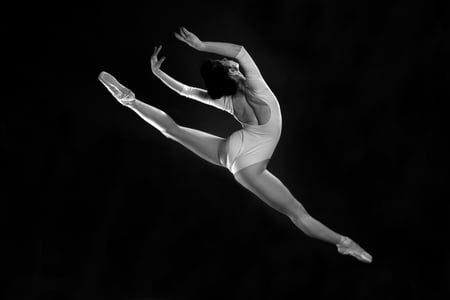 Ballerina - white, zena, woman, bale, ballerina, grace, black, dievca