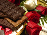 Chocolate and red rose