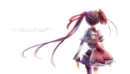 madoka magica - madoka, dress, long hair, pink hair, pink