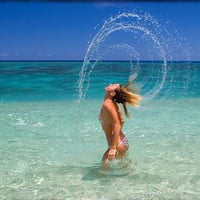 lovely girl at brazilian beach