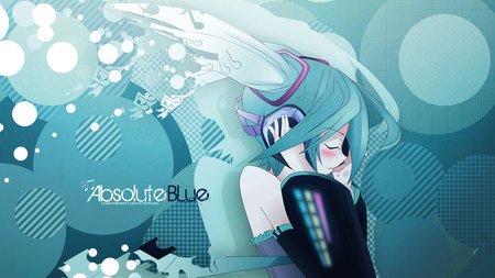 Absolute BLue - anime girl, vocaloid, twintails, beautiful, hot, beauty, hatsune miku, long hair, miku, cute, hatsune, aqua hair, vocaloids, sexy