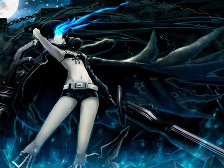 Black Rock Shooter - anime warrior, vocaloid, vocaloid girls, anime, sword, black star shooter, black rock shooter