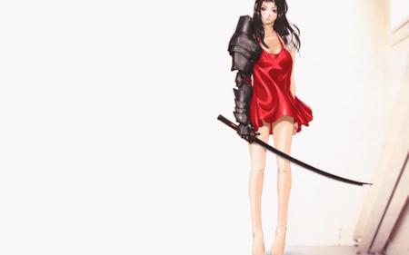 Samurai - female warrior, blades, anime samurai, beautiful female, samurai, anime warrior, sexy warrior, sexy anime, katana, anime