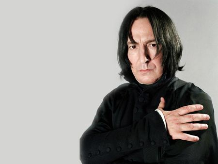 Alan Rickman - male, actor, black hair, black dress, dark